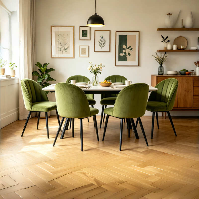 BR-25A38 velvet chair green7