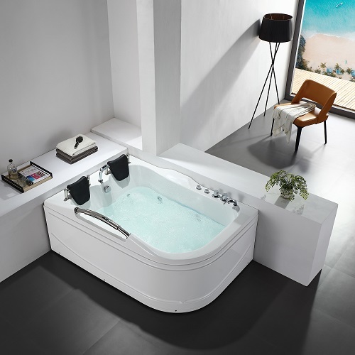 Two Seats Strong Power Jacuzzi Tub with Handrail