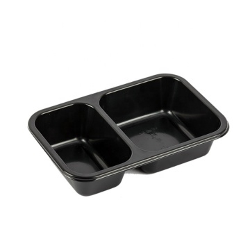 Black Square Plastic Food Packing Box - Disposable CPET Takeaway Container