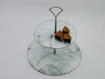 12inch round customized design glass cake tray