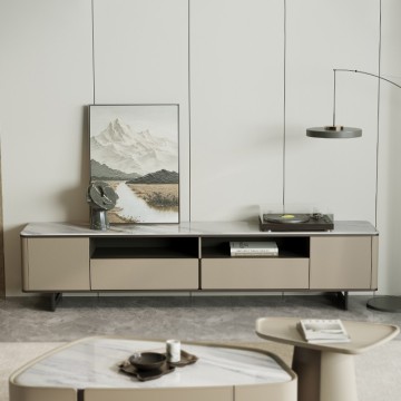 Modern Elegance book shelf TV Console with doors