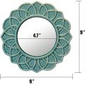 Espejo de pared de acento de cerámica floral