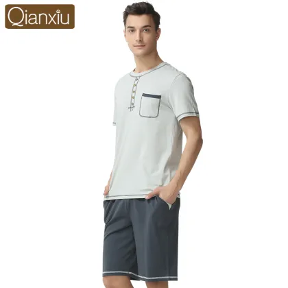 Qianxiu Big Brand Classic Cotton Men Pajamas