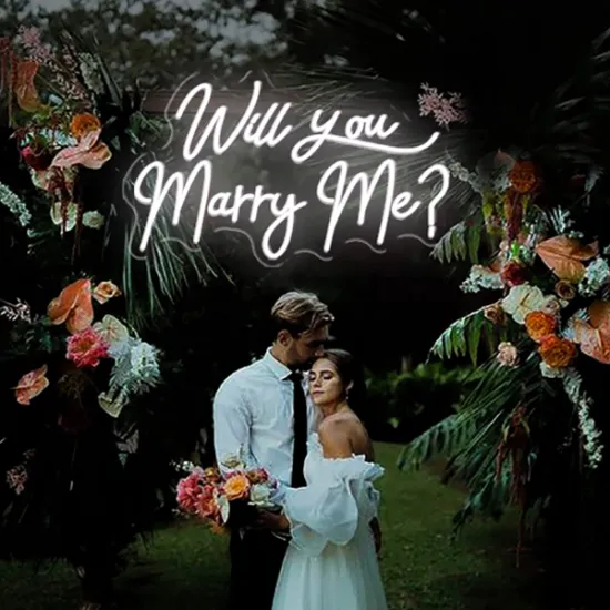 Custom Acrylic Neon Signs: Propose with LED Flex Neon Lights