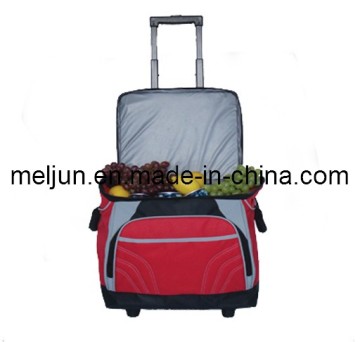 Large Capacity Polyester Trolley Picnic Cooler Bag with Wheels