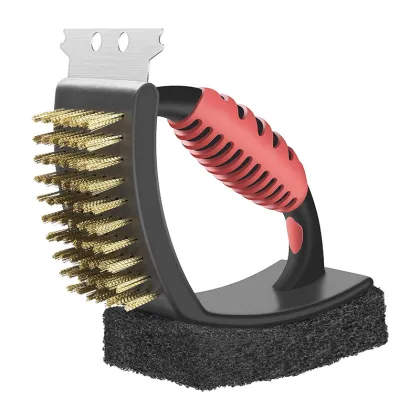 Bbq Grill Stains Removal: Bristle-Free Brush Tool with Scraper
