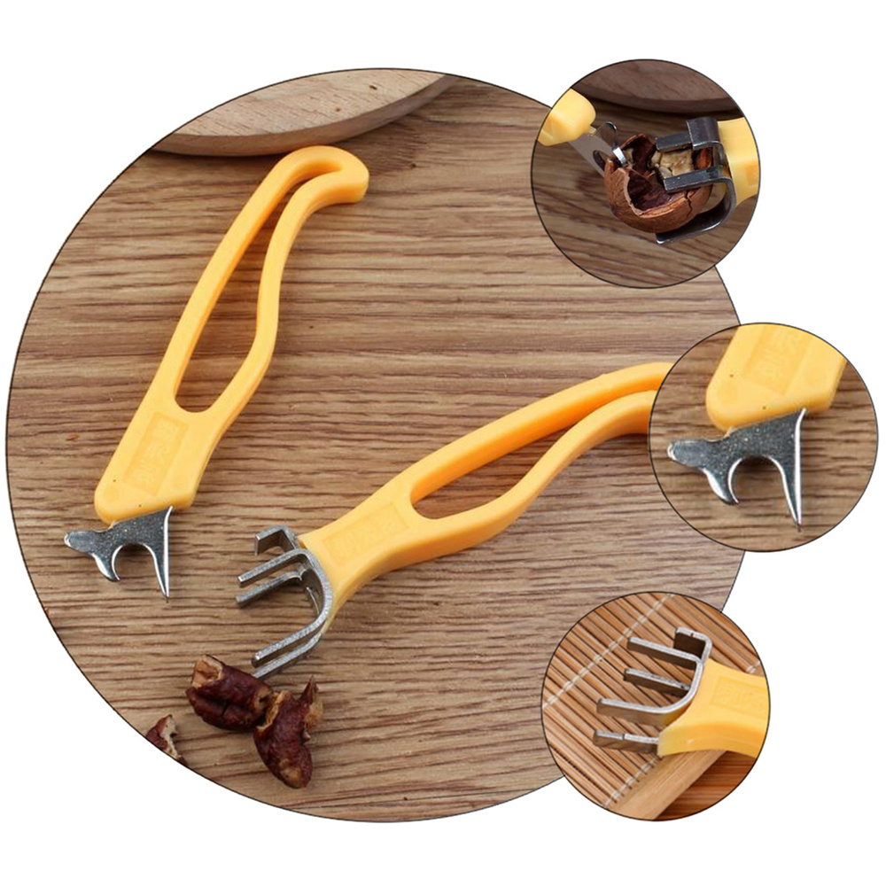 2pcs Macadamia Walnut Clip Multifunctional Nut Shell Opening Tools (Orange)