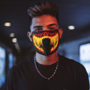 Halloween LED Mask with Sound Control - Customizable and On Sale