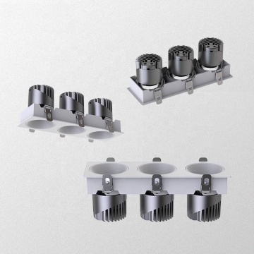 สปอตไลท์ LED ที่ปรับได้แบบกันน้ำได้: แสงเพดานสี่เหลี่ยมจัตุรัส