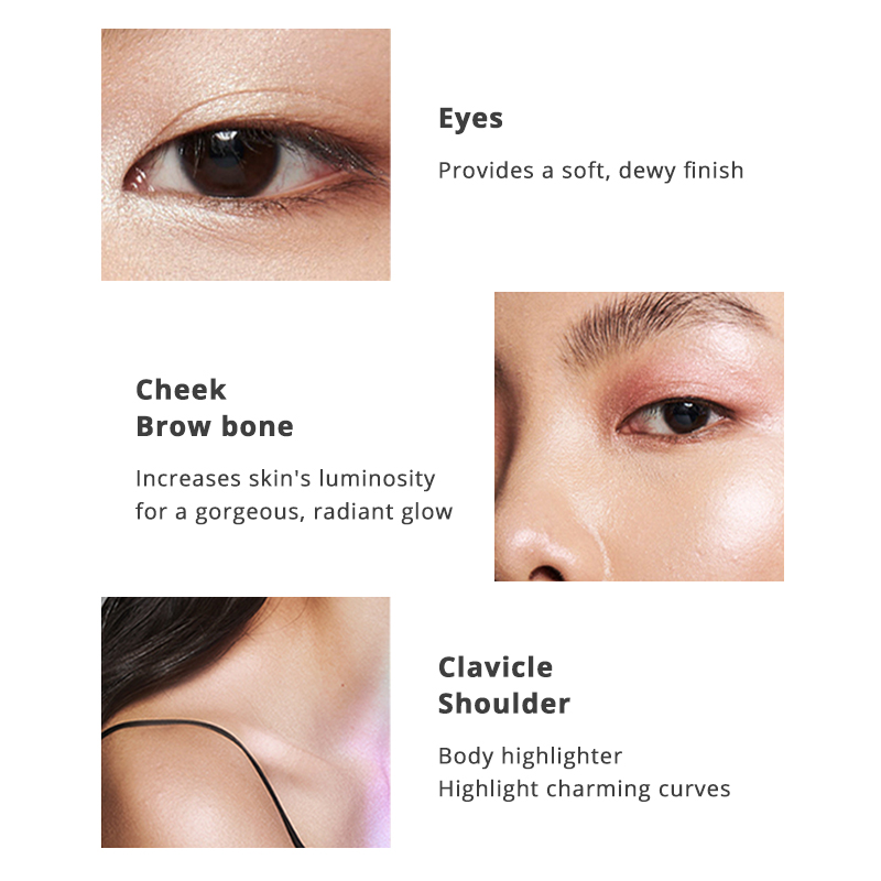 Maquiagem Highlighter Powder Make-up Cosmetic Highlighter Makeup for Private Label Laser Silver Color Palette Custom Logo