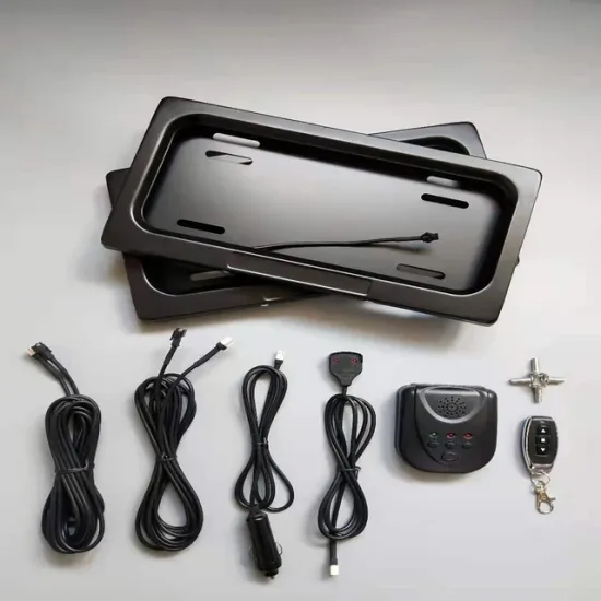 2024 Electric Retractable Curtain License Plate Frame Bracket with Remote for US/EUR Plates