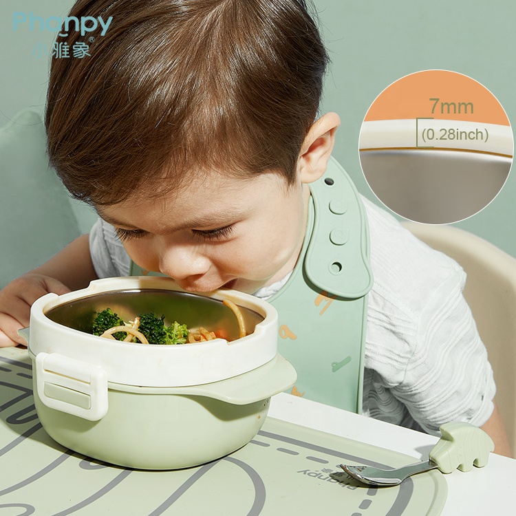 No-Spill Baby Bowls Silicone Feeding Sets With Lid