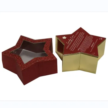 Window lid base star folding card packaging box