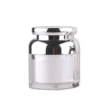 30ml 40ml 50ml 120ml luxury white silver round body cosmetic jar acrylic lotion bottle sets for face skin care