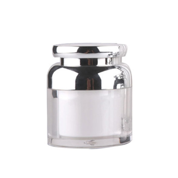 30ml 40ml 50ml 120ml luxury white silver round body cosmetic jar acrylic lotion bottle sets for face skin care