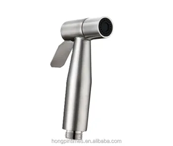 Modern Brushed Stainless Steel Bidet Sprayer Set with Self-Cleaning Gun Metal Finish