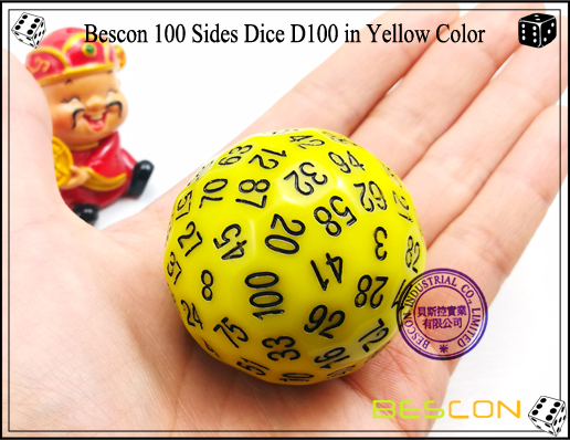 Bescon 100 Sides Dice D100 in Yellow Color-2