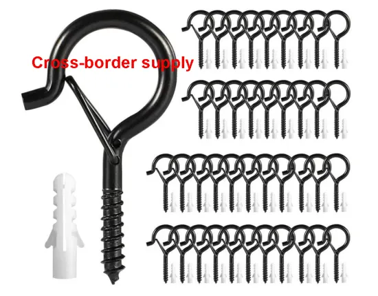 YIWANG Black Q-Hanger Ceiling Buckle Hooks for Outdoor Christmas Lights and Plants