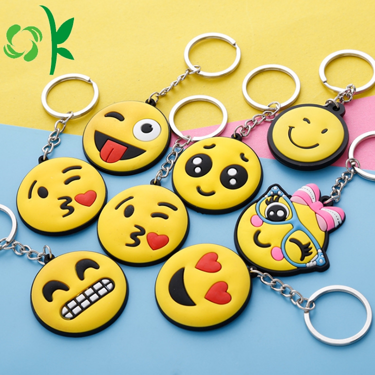 Fashion Cartoon Emoji Smile Silicone Key Chains