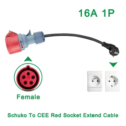 32A Industrial EV Connectors with Protective Cover - Waterproof AC EV Charger Converter