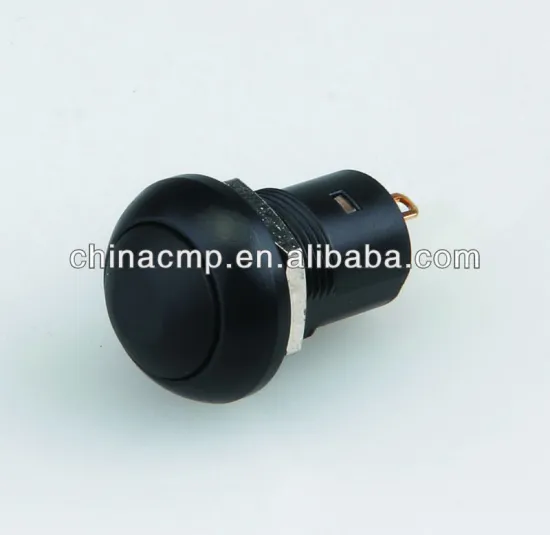 CMP 12mm Latching plastic 1NO waterproof push button switch