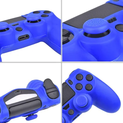 Soft Silicone Rubber Case Gamepad Cover for PS4 Controller - PlayStation 4 Pro Slim Compatible Skin