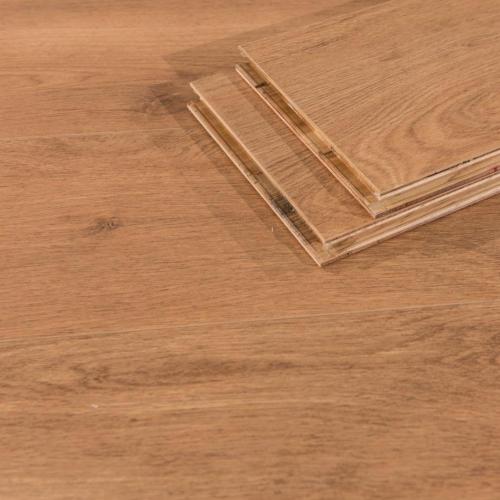 Parquet à déclic en chêne d&#39;ingénierie de nature foncée à surface lisse