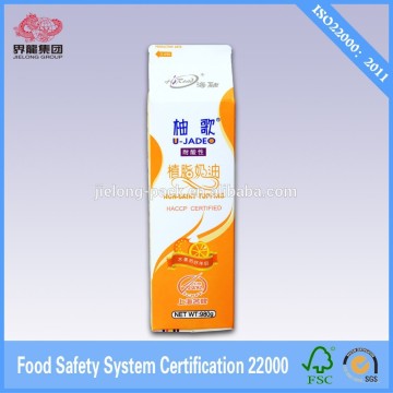 Three layer 1000ml Non-dairy Topping Cream gable top carton