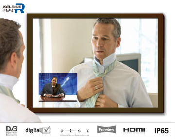 32 inch touch wall mounted 300 nit sliver mirror display with advertising posing function