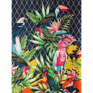 Birds Design Rayon Challis 32S Printing Fabric