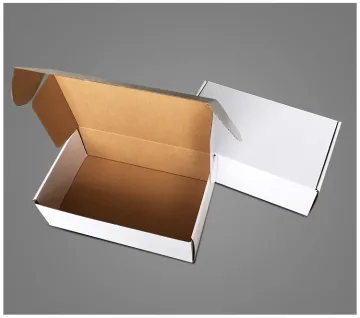 White mailing corrugated carton box packing