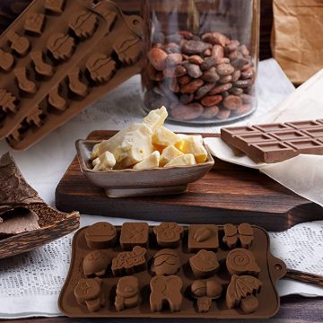 Chocolate de silicona navideño y moldes de dulces