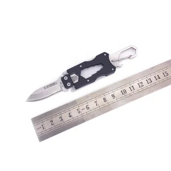 EDC Mini Multifunction Pocket Knife with Keychain and Bottle Opener