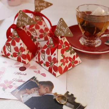 Pyramid wedding candy packaging box