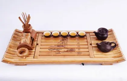 Delicate bamboo tea tray