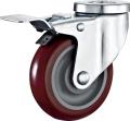 Amerika Tugas Medium-Duti Elektroforesis Brake Brake No-Brake Pu Annular Ball Bearing Caster Wheel