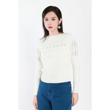 Crew-neck Long-sleeved Woolen Blouse