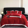 Coleção de roupa de cama antiestática de lã de cordeiro vermelho