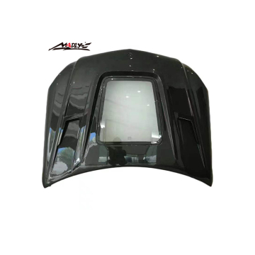 Madly Genuine C63 W205 Hood for Mercedes Benz C Class W205 C63 Carbon Fiber Hood with Glass Vent for Benz C63 AMG Hood 2015-2019