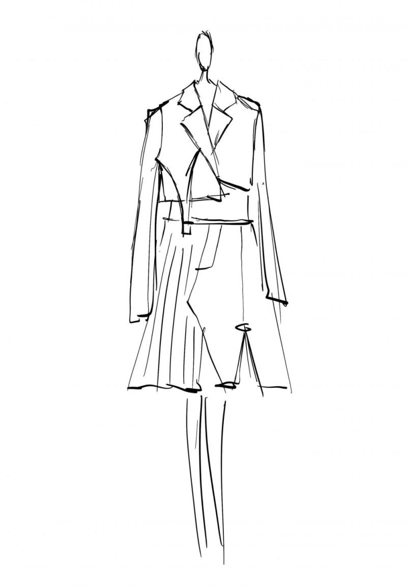 Fashion Design Sketch for Women's Attire