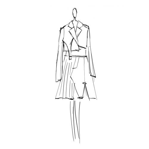 Fashion Design Sketch for Women's Attire