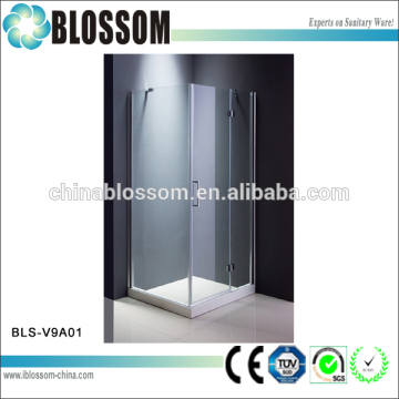 3 sided shower enclosure rectangular frameless glass hinge shower door