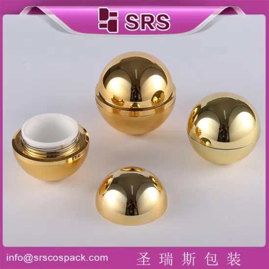 Acrylic Plastic jar container ,skincare jar ,luxury cosmetics jar ,gold ball serum for skincare