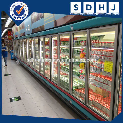 Wear-resistance freezer glass door display in cold room