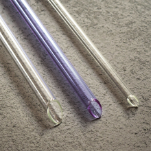 Canudos de vidro transparentes artesanais curtos retos testados independentemente 6 unidades com escova