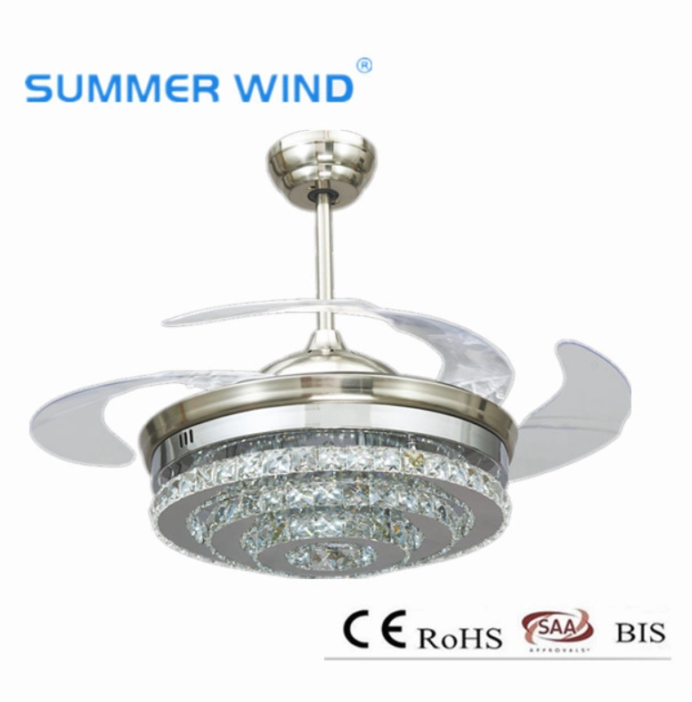 Telescopic ceiling fan with light