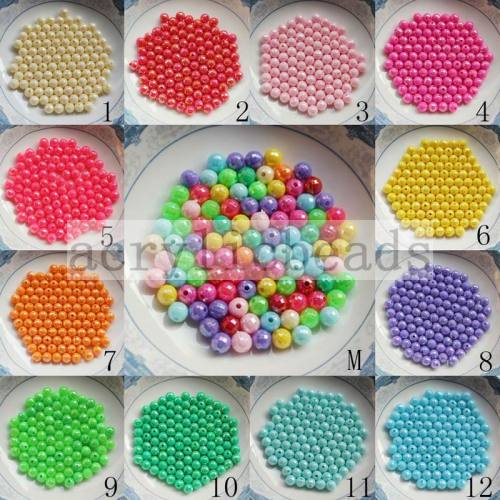 Colors fashion plating AB earth acrylic solid beads