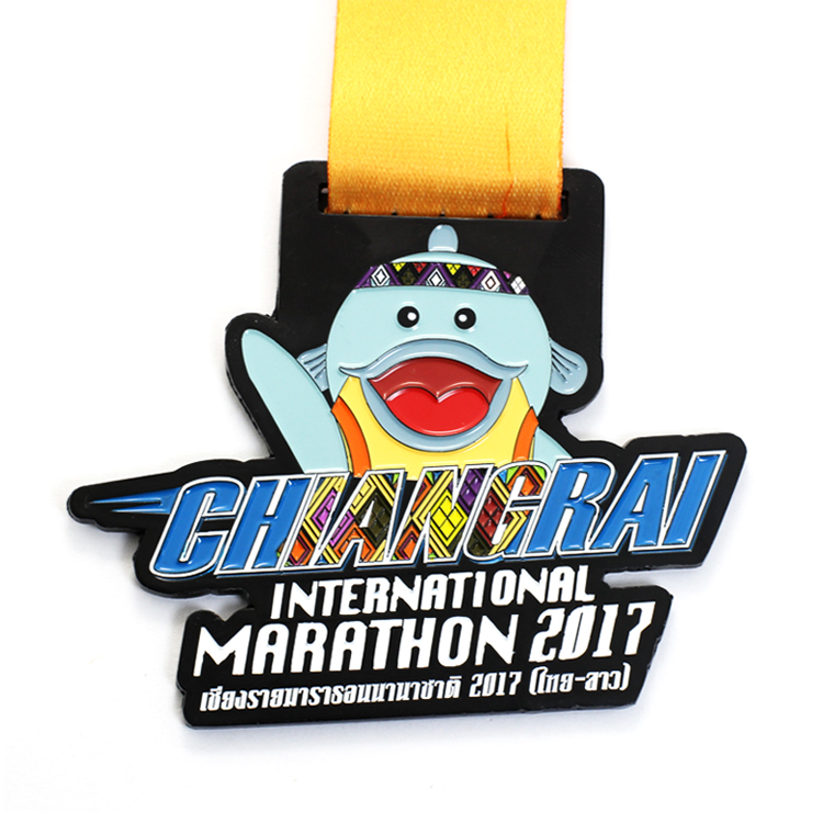 Maratona de medalha de 6 estrelas de metal personalizado