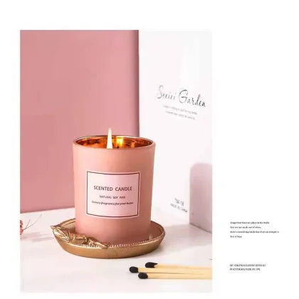 Valentine's Day electroplated spray glass scented candle