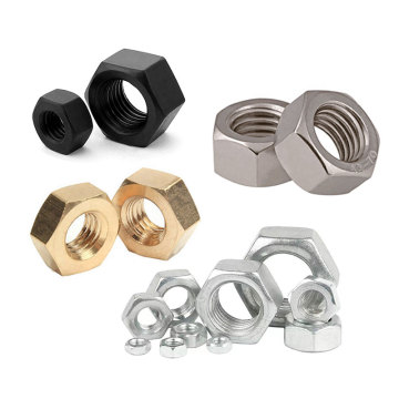 Custom OEM/ODM Fasteners: M3-M8 Black Carbon Steel and Brass Hex Nuts